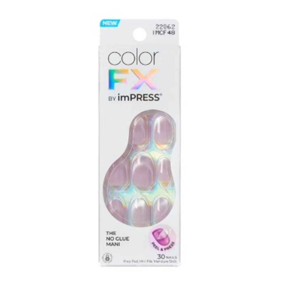 Color FX by imPRESS Press-On Manicure Short Round Purple Shimmer IMCF48 22862
